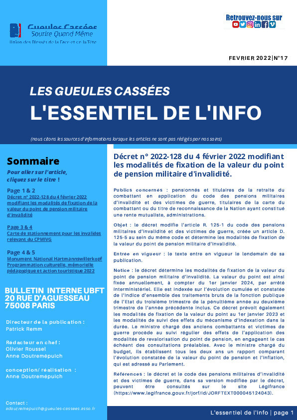 L'essentiel de l'info - Février 2022