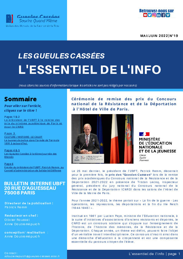 L'essentiel de l'info - Mai-Juin 2022